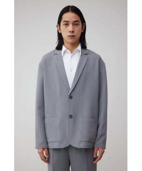 AZUL by moussy(アズールバイマウジー)の「ワッフルストレッチジャケット(テーラードジャケット・メンズ・ブラック/グレー・MEDIUM/LARGE)」の6枚目の写真