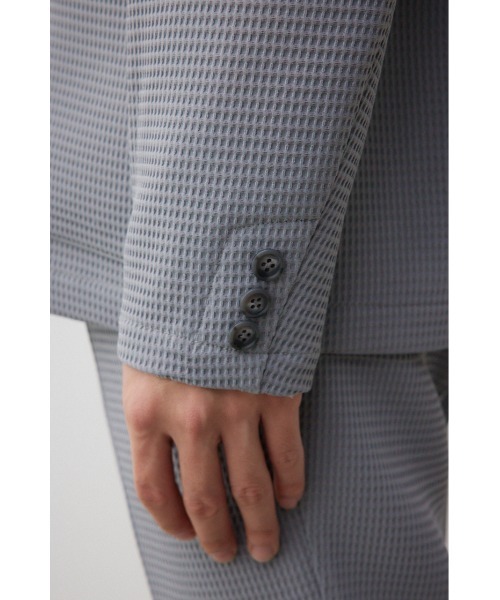 AZUL by moussy(アズールバイマウジー)の「ワッフルストレッチジャケット(テーラードジャケット・メンズ・ブラック/グレー・MEDIUM/LARGE)」の11枚目の写真