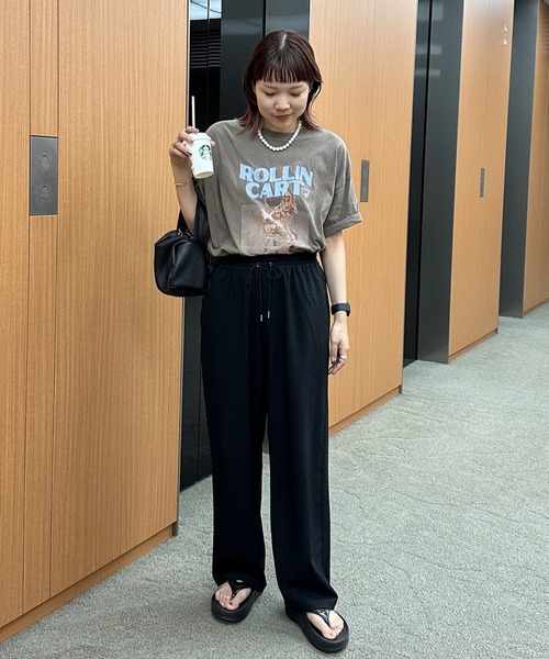 DISCOAT（ディスコート）の「《新色追加！》【ユニセックス】ピグメントアソートロックTシャツ（Tシャツ/カットソー・レディース・モカ/チャコールグレー/ベージュ・FREE）」の22枚目の写真