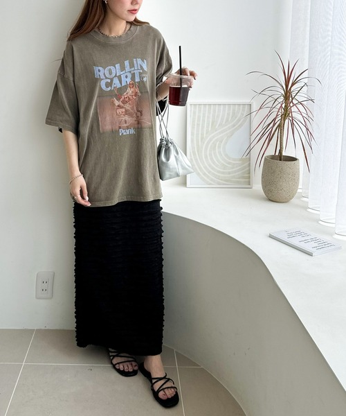 DISCOAT（ディスコート）の「《新色追加！》【ユニセックス】ピグメントアソートロックTシャツ（Tシャツ/カットソー・レディース・モカ/チャコールグレー/ベージュ・FREE）」の21枚目の写真