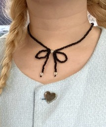 LAC-VERT | ビーズリボンネックレス/チョーカー(ネックレス)