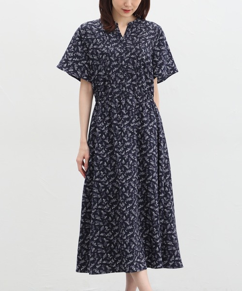 Honeys（ハニーズ）の「バンドカラーワンピース（ワンピース・レディース・グリーン系その他/ホワイト×ブラック/ネイビー×ホワイト・LL/L/M/S/3L）」の3枚目の写真