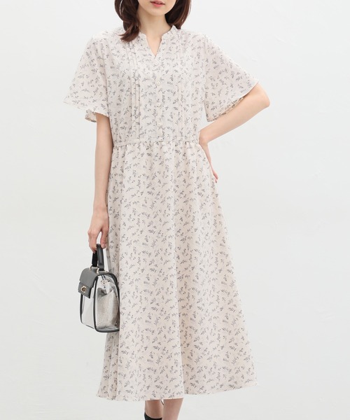 Honeys（ハニーズ）の「バンドカラーワンピース（ワンピース・レディース・グリーン系その他/ホワイト×ブラック/ネイビー×ホワイト・LL/L/M/S/3L）」の2枚目の写真