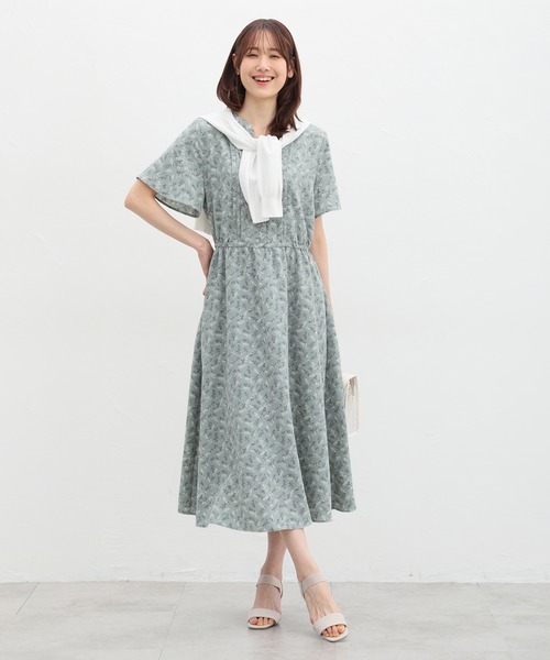 Honeys（ハニーズ）の「バンドカラーワンピース（ワンピース・レディース・グリーン系その他/ホワイト×ブラック/ネイビー×ホワイト・LL/L/M/S/3L）」の7枚目の写真