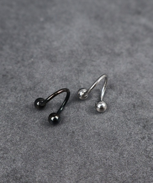 4INT.(フォイント)の「スパイラルバーベル ボディピアス 16G (片耳用) / サージカルステンレス316L (金属アレルギー対応)(ピアス(片耳用)・メンズ・ブラック/シルバー・10/8)」の20枚目の写真