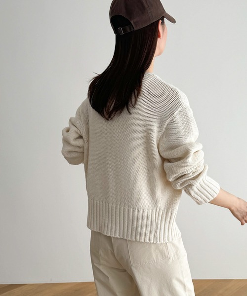 CANAL JEAN(キャナルジーン)の「El mar コットンVネックニットカーディガン(カーディガン/ボレロ・レディース・ネイビー/ピンク/アイボリー/ライトグリーン・ONE SIZE)」の12枚目の写真