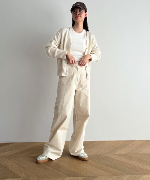 CANAL JEAN(キャナルジーン)の「El mar コットンVネックニットカーディガン(カーディガン/ボレロ・レディース・ネイビー/ピンク/アイボリー/ライトグリーン・ONE SIZE)」の11枚目の写真