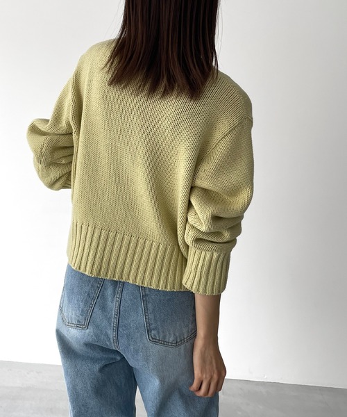 CANAL JEAN(キャナルジーン)の「El mar コットンVネックニットカーディガン(カーディガン/ボレロ・レディース・ネイビー/ピンク/アイボリー/ライトグリーン・ONE SIZE)」の21枚目の写真