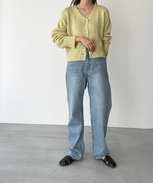 CANAL JEAN(キャナルジーン)の「El mar コットンVネックニットカーディガン(カーディガン/ボレロ・レディース・ネイビー/ピンク/アイボリー/ライトグリーン・ONE SIZE)」の22枚目の写真