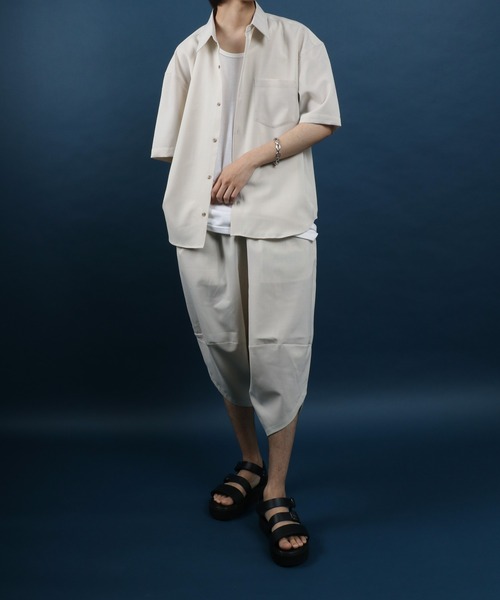 ANPAS(アンパス)の「High Function Nanofine Dry Fabric Shirt/ナノファイン加工 ドライ ポリシャツ(シャツ/ブラウス・メンズ・ブラック/グレー/ブルー/ネイビー/アイボリー・LL/M/L)」の15枚目の写真