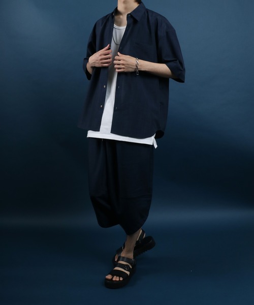 ANPAS(アンパス)の「High Function Nanofine Dry Fabric Shirt/ナノファイン加工 ドライ ポリシャツ(シャツ/ブラウス・メンズ・ブラック/グレー/ブルー/ネイビー/アイボリー・LL/M/L)」の20枚目の写真