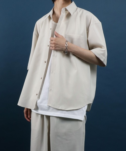 ANPAS(アンパス)の「High Function Nanofine Dry Fabric Shirt/ナノファイン加工 ドライ ポリシャツ(シャツ/ブラウス・メンズ・ブラック/グレー/ブルー/ネイビー/アイボリー・LL/M/L)」の10枚目の写真