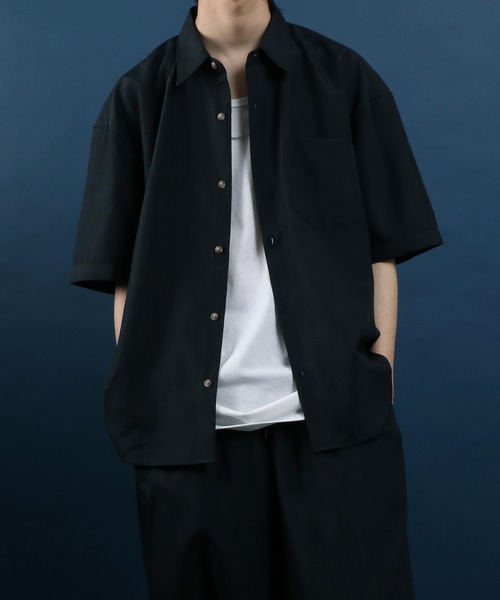 ANPAS(アンパス)の「High Function Nanofine Dry Fabric Shirt/ナノファイン加工 ドライ ポリシャツ(シャツ/ブラウス・メンズ・ブラック/グレー/ブルー/ネイビー/アイボリー・LL/M/L)」の11枚目の写真