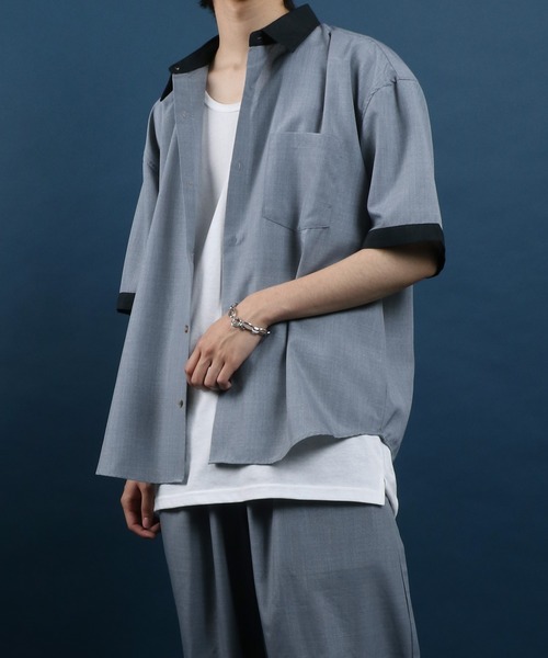 ANPAS(アンパス)の「High Function Nanofine Dry Fabric Shirt/ナノファイン加工 ドライ ポリシャツ(シャツ/ブラウス・メンズ・ブラック/グレー/ブルー/ネイビー/アイボリー・LL/M/L)」の12枚目の写真