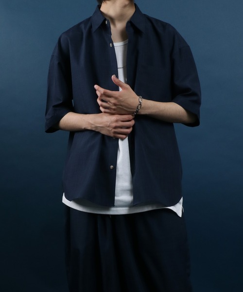 ANPAS(アンパス)の「High Function Nanofine Dry Fabric Shirt/ナノファイン加工 ドライ ポリシャツ(シャツ/ブラウス・メンズ・ブラック/グレー/ブルー/ネイビー/アイボリー・LL/M/L)」の13枚目の写真