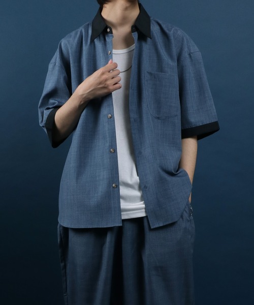 ANPAS(アンパス)の「High Function Nanofine Dry Fabric Shirt/ナノファイン加工 ドライ ポリシャツ(シャツ/ブラウス・メンズ・ブラック/グレー/ブルー/ネイビー/アイボリー・LL/M/L)」の14枚目の写真