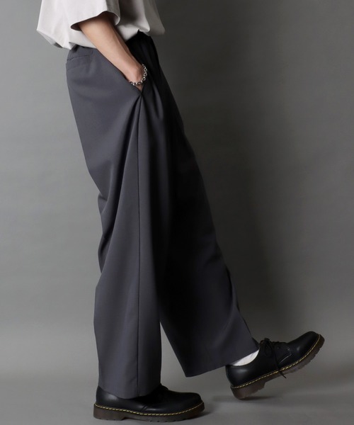 セール】2Tuck Drape Wide Pants/2タック ドレープ ワイドパンツ