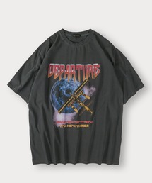 ピグメント加工ヴィンテージTシャツ/ロックT/バックプリント/オーバーサイズ