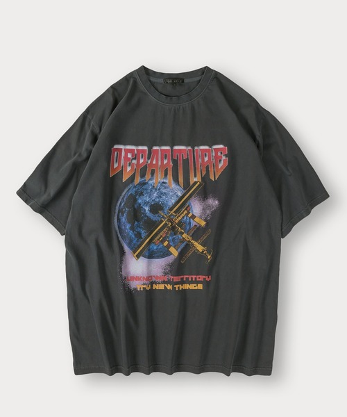 SlashDate（スラッシュデイト）の「ピグメント加工ヴィンテージTシャツ/ロックT/バックプリント/オーバーサイズ（Tシャツ/カットソー・メンズ・ブラック系その他/ブラック系その他2/ブラック/ホワイト・M/L）」の4枚目の写真