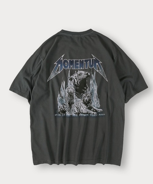 セール】ピグメント加工ヴィンテージTシャツ/ロックT/バックプリント 