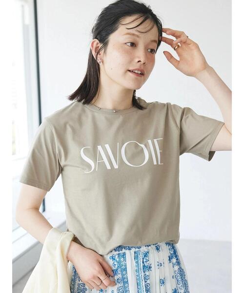 CRAFT STANDARD BOUTIQUE(クラフトスタンダードブティック)の「UVカット / SAVOIE TEE(Tシャツ/カットソー・レディース・ブラック/オフホワイト/チャコールグレー/ベージュ・M/L)」の8枚目の写真