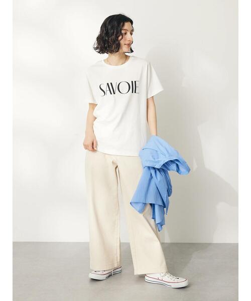 CRAFT STANDARD BOUTIQUE(クラフトスタンダードブティック)の「UVカット / SAVOIE TEE(Tシャツ/カットソー・レディース・ブラック/オフホワイト/チャコールグレー/ベージュ・M/L)」の15枚目の写真