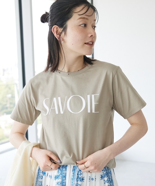 CRAFT STANDARD BOUTIQUE(クラフトスタンダードブティック)の「UVカット / SAVOIE TEE(Tシャツ/カットソー・レディース・ブラック/オフホワイト/チャコールグレー/ベージュ・M/L)」の4枚目の写真