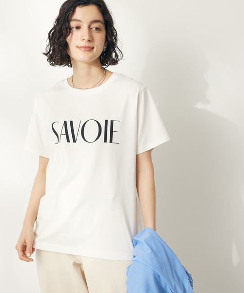 CRAFT STANDARD BOUTIQUE(クラフトスタンダードブティック)の「UVカット / SAVOIE TEE(Tシャツ/カットソー・レディース・ブラック/オフホワイト/チャコールグレー/ベージュ・M/L)」の2枚目の写真