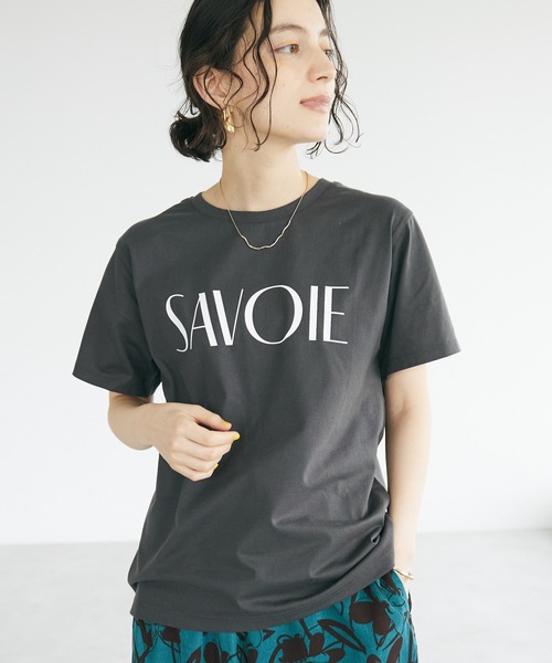 CRAFT STANDARD BOUTIQUE(クラフトスタンダードブティック)の「UVカット / SAVOIE TEE(Tシャツ/カットソー・レディース・ブラック/オフホワイト/チャコールグレー/ベージュ・M/L)」の3枚目の写真
