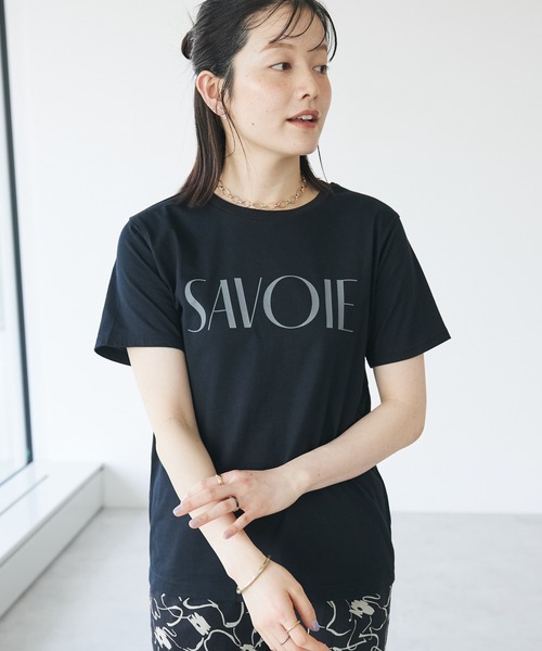 CRAFT STANDARD BOUTIQUE(クラフトスタンダードブティック)の「UVカット / SAVOIE TEE(Tシャツ/カットソー・レディース・ブラック/オフホワイト/チャコールグレー/ベージュ・M/L)」の1枚目の写真