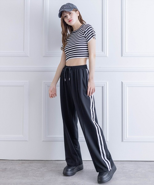 clear（クリア）の「ダブルラインスウェットパンツ[低身長用サイズ有]（スウェットパンツ・レディース・グレー/ブラック/ピンク・F/XS）」の14枚目の写真