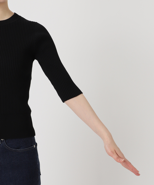 IENA（イエナ）の「5×3 リブクルーネックプルオーバー（ニット