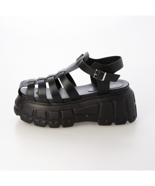 Mafmof(マフモフ)の「Mafmof(マフモフ)8cm厚底プラットフォームグルカサンダル(サンダル・レディース・ブラック/ホワイト・LL/M/L/S)」の11枚目の写真