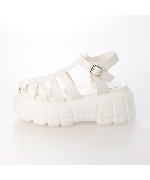 Mafmof(マフモフ)の「Mafmof(マフモフ)8cm厚底プラットフォームグルカサンダル(サンダル・レディース・ブラック/ホワイト・LL/M/L/S)」の12枚目の写真
