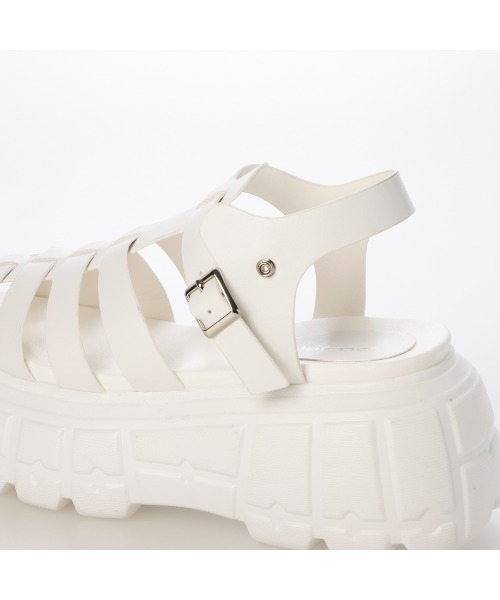 Mafmof(マフモフ)の「Mafmof(マフモフ)8cm厚底プラットフォームグルカサンダル(サンダル・レディース・ブラック/ホワイト・LL/M/L/S)」の20枚目の写真