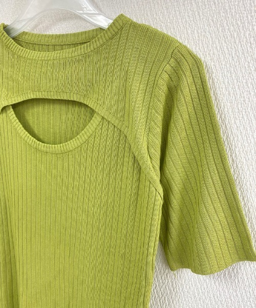 美品❣️トリコッティトリコッタ　テンセル100%セーター　サイズM セール】デコルテ開き見せニット（ニット/セーター）｜LADY LIKE