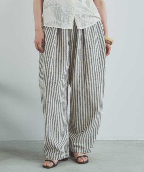 Libra Cue（リブラ キュー）の「コクーンシルエットイージーパンツ（その他パンツ・レディース・ベージュ/ブラック/ストライプ/ブラウン・FREE）」の9枚目の写真