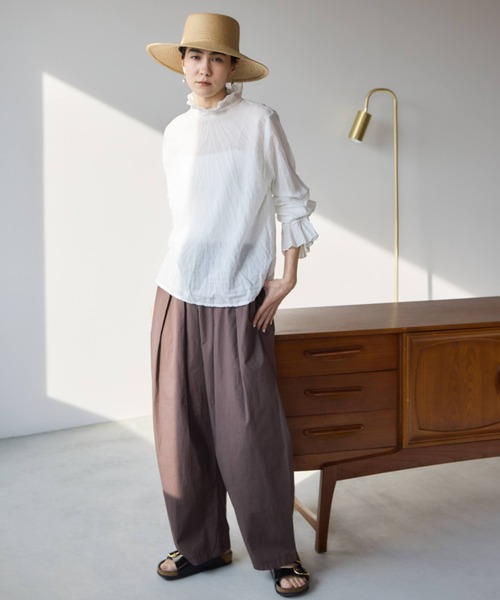 Libra Cue（リブラ キュー）の「コクーンシルエットイージーパンツ（その他パンツ・レディース・ベージュ/ブラック/ストライプ/ブラウン・FREE）」の11枚目の写真