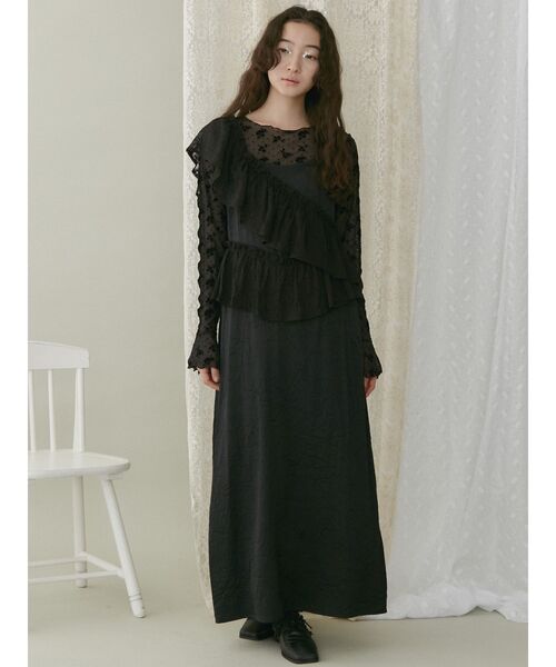 merry jenny（メリージェニー）の「flower dotドロストトップス（Tシャツ/カットソー・レディース・ブラック/アイボリー・FREE）」の11枚目の写真