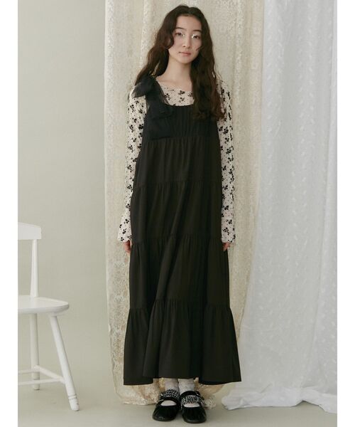 merry jenny（メリージェニー）の「flower dotドロストトップス（Tシャツ/カットソー・レディース・ブラック/アイボリー・FREE）」の15枚目の写真