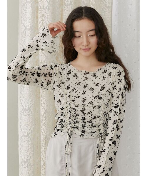 merry jenny（メリージェニー）の「flower dotドロストトップス（Tシャツ/カットソー・レディース・ブラック/アイボリー・FREE）」の20枚目の写真