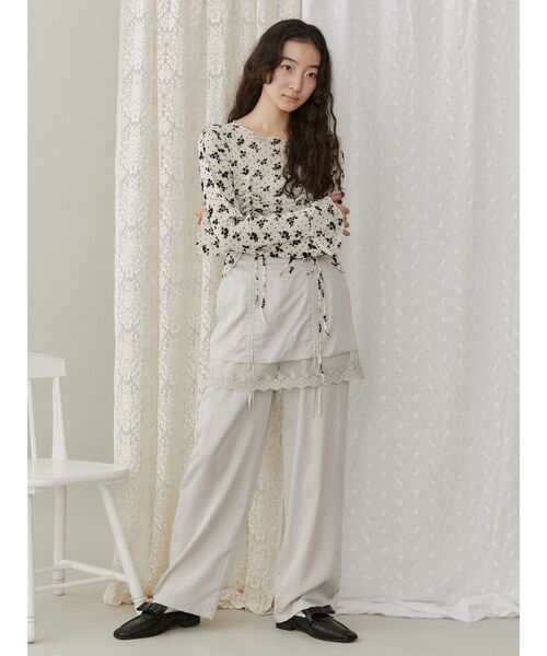 merry jenny（メリージェニー）の「flower dotドロストトップス（Tシャツ/カットソー・レディース・ブラック/アイボリー・FREE）」の22枚目の写真