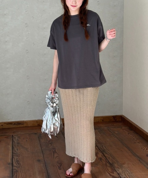 Per sist ence(パーシエンス)の「オーバーサイズSTATIONバックプリントTシャツ(Tシャツ/カットソー・レディース・ピンク/ブラック/オフホワイト/チャコールグレー・FREE)」の18枚目の写真