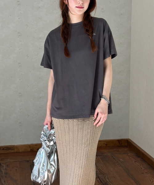 Per sist ence(パーシエンス)の「オーバーサイズSTATIONバックプリントTシャツ(Tシャツ/カットソー・レディース・ピンク/ブラック/オフホワイト/チャコールグレー・FREE)」の20枚目の写真