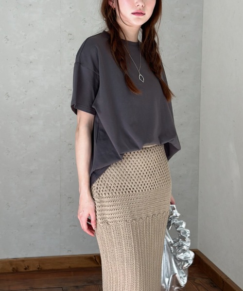 Per sist ence(パーシエンス)の「オーバーサイズSTATIONバックプリントTシャツ(Tシャツ/カットソー・レディース・ピンク/ブラック/オフホワイト/チャコールグレー・FREE)」の10枚目の写真