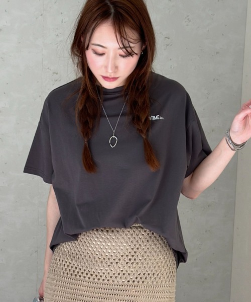 Per sist ence(パーシエンス)の「オーバーサイズSTATIONバックプリントTシャツ(Tシャツ/カットソー・レディース・ピンク/ブラック/オフホワイト/チャコールグレー・FREE)」の11枚目の写真