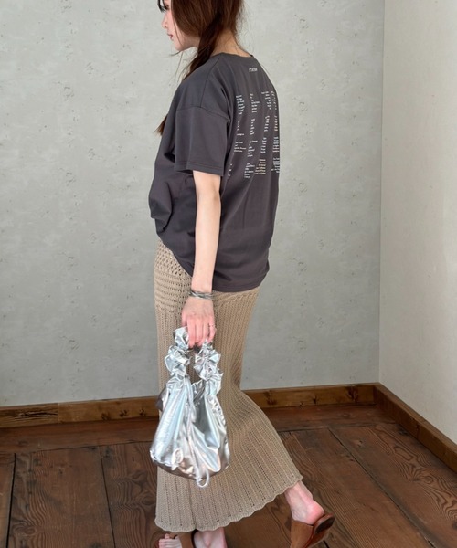Per sist ence(パーシエンス)の「オーバーサイズSTATIONバックプリントTシャツ(Tシャツ/カットソー・レディース・ピンク/ブラック/オフホワイト/チャコールグレー・FREE)」の14枚目の写真