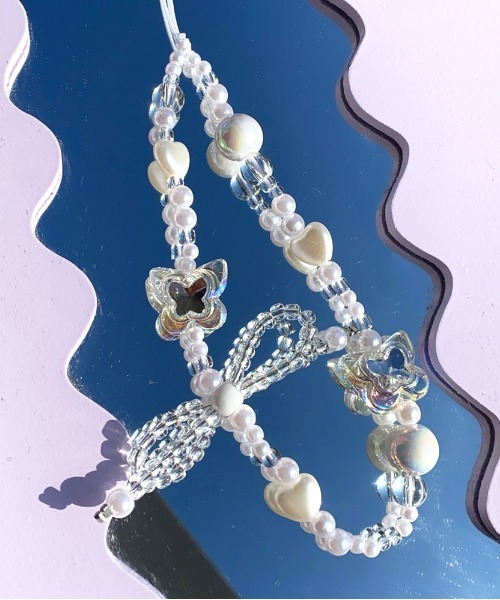 WEGO（ウィゴー）の「WEGO/パールストラップ（スマホグッズ・レディース・ホワイト・FREE）」の2枚目の写真