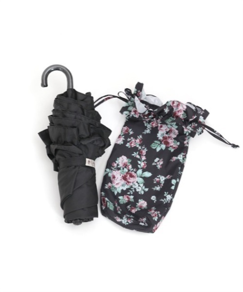 axes femme(アクシーズファム)の「ローズブーケ柄晴雨兼用折傘(折りたたみ傘・レディース・キナリ/ブラック・FREE)」の21枚目の写真