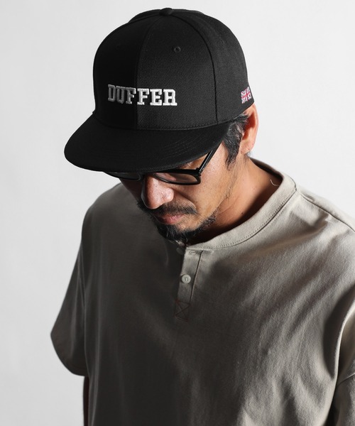The DUFFER of ST.GEORGE（ザダファーオブセントジョージ）の「DUFFER ORIGINAL FLAT VISOR CAP：フラットバイザー キャップ（キャップ・メンズ・ブラック/グレー/グリーン/ネイビー・F）」の2枚目の写真